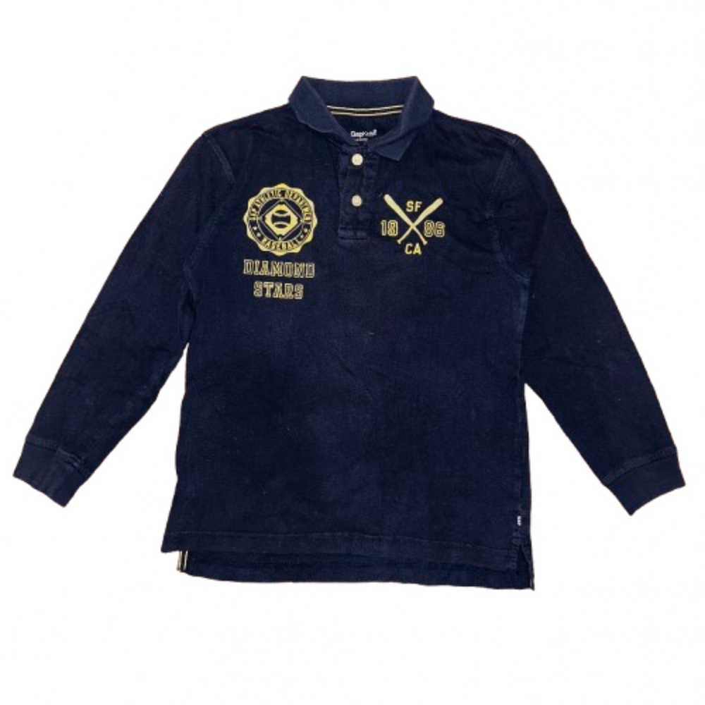 GAP KIDS long sleeved polo shirt baseball dark blue color